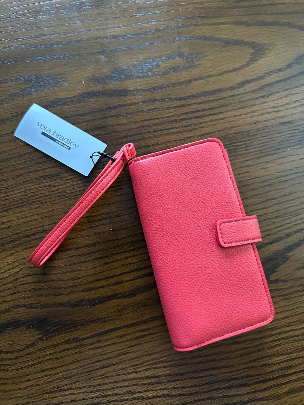 Vera Bradley Coral Pink Wristlet Phone Case with Strap
